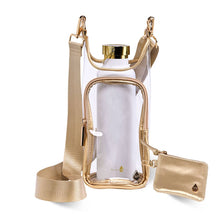 Load image into Gallery viewer, Clear HydroBag® Stadium with Gold Trim and Matching Pouch