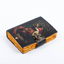 Load image into Gallery viewer, Travel Leather Journal Vintage Pages with Red Fox