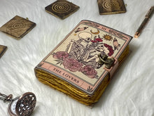 Load image into Gallery viewer, Leather Journal Vintage Notebook with The Lover Print