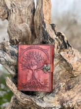 Load image into Gallery viewer, Leather Journal Notebook Tree Embossed Life of Tree: Red