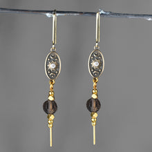 Load image into Gallery viewer, Vintage Cast Sun & Moon w/Semi Precious Stick Option Earring: ** No Semi Precious Drop