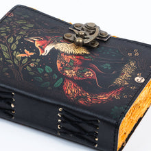 Load image into Gallery viewer, Travel Leather Journal Vintage Pages with Red Fox
