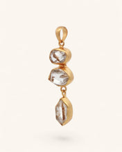 Load image into Gallery viewer, Triple Herkimer Quartz Gold-Plated Pendant