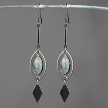 Load image into Gallery viewer, Deco Bar, Marquise w/ Marquise Semi Precious (Gunmetal): Prasiolite
