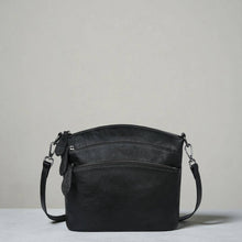 Load image into Gallery viewer, Genuine Leather Black Purse with Multi-Pockets Vintage Satchel Bag