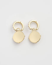 Load image into Gallery viewer, Honey Bee & Pearl Huggie Earrings