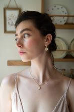Load image into Gallery viewer, Honey Bee & Pearl Huggie Earrings