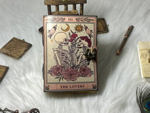 Load image into Gallery viewer, Leather Journal Vintage Notebook with The Lover Print