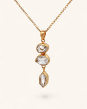 Load image into Gallery viewer, Triple Herkimer Quartz Gold-Plated Pendant