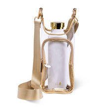 Load image into Gallery viewer, Clear HydroBag® Stadium with Gold Trim and Matching Pouch