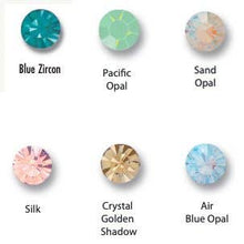 Load image into Gallery viewer, Flower & Crystal Stone Stud Earrings: Air Blue Opal / Pointed Flower