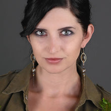 Load image into Gallery viewer, Caged Marquise Smoky Quartz w/ Gemstone Nugget Cube: Garnet