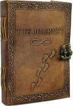 Load image into Gallery viewer, Embossed Leather Journal diary with 200 Handmade pages