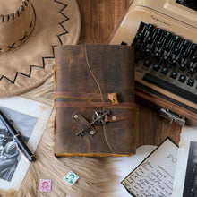 Load image into Gallery viewer, Vintage Leather Bound Diary with Key