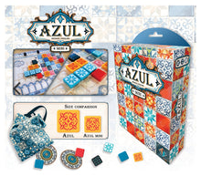 Load image into Gallery viewer, Azul Mini game set with colorful tiles and packaging on a white background