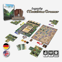 Load image into Gallery viewer, Board game set with components and packaging on a white background