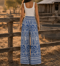 Load image into Gallery viewer, Relaxed Wide Leg Palazzo Pants with Elastic Waist