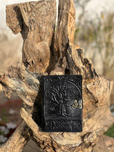 Load image into Gallery viewer, Leather Journal Notebook embossed Tree of Tree: Black