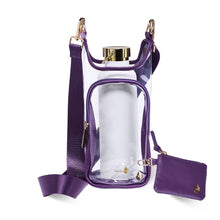 Load image into Gallery viewer, Clear HydroBag® Stadium with Purple Trim and Matching Pouch