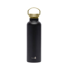 Load image into Gallery viewer, Black with Gold Top Insulated Water Bottle- 24 Oz