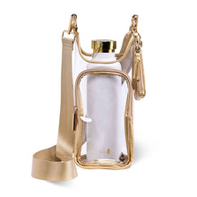 Load image into Gallery viewer, Clear HydroBag® Stadium with Gold Trim and Matching Pouch