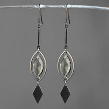 Load image into Gallery viewer, Deco Bar, Marquise w/ Marquise Semi Precious (Gunmetal): Prasiolite