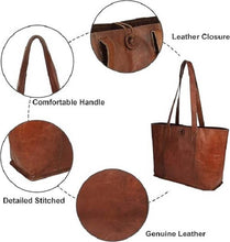 Load image into Gallery viewer, Vintage Genuine Leather ToteBag Handbag Purse Bag for Women