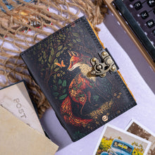 Load image into Gallery viewer, Travel Leather Journal Vintage Pages with Red Fox