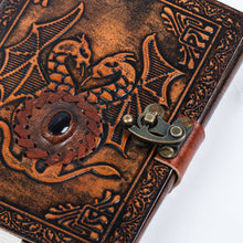 Load image into Gallery viewer, Leather Notebook with Stone Dragon Embossed Travel Journal