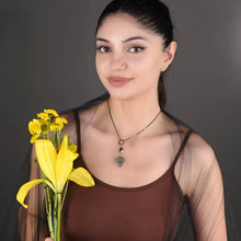 Load image into Gallery viewer, Antique Heart Floral w/ Semi Precious Mixed Metal Adjustable: Crystal