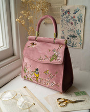 Load image into Gallery viewer, Morning Song Bird Embroidered Mini Pink Tote