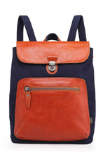 Load image into Gallery viewer, Valley Trail Coated Canvas Backpack: Navy