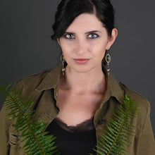 Load image into Gallery viewer, Caged Marquise Smoky Quartz w/ Gemstone Nugget Cube: Garnet