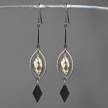 Load image into Gallery viewer, Deco Bar, Marquise w/ Marquise Semi Precious (Gunmetal): Prasiolite