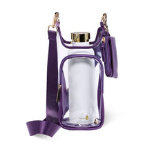 Load image into Gallery viewer, Clear HydroBag® Stadium with Purple Trim and Matching Pouch