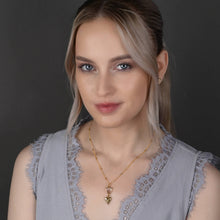 Load image into Gallery viewer, Brass Sculptured Heart w/ Crystal Quartz Necklace: 16 + Extender