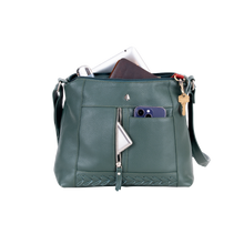 Load image into Gallery viewer, Elegant Leather Crossbody Bag Tressa – Stylish & Functional: Sea Green