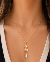 Load image into Gallery viewer, Triple Herkimer Quartz Gold-Plated Pendant