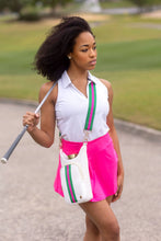 Load image into Gallery viewer, White Coated Perforated Neoprene HydroBag® with Pink/Green Stripe