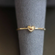 Load image into Gallery viewer, S925 Silver 14k Gold Plated Cute Heart Ring: Yellow Gold