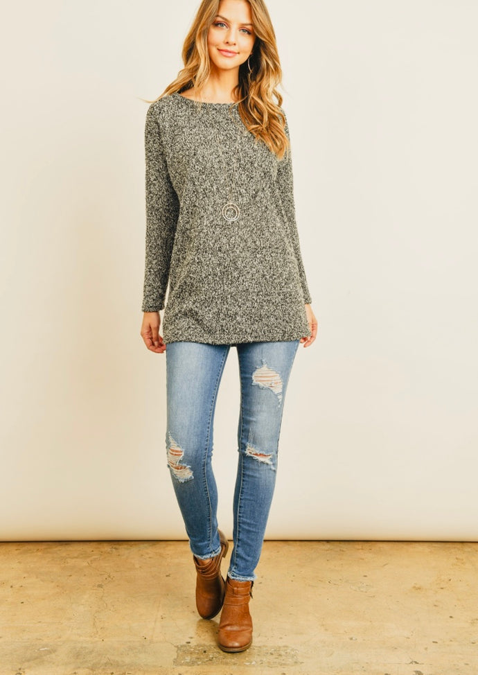 Gray Long Sleeve Sweater