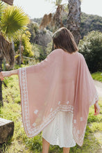 Load image into Gallery viewer, Floral Embroidered Sleeves Kimono: Taupe
