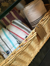 Load image into Gallery viewer, 100% Turkish Cotton Towel - Lightweight Marina Style - White with colored stripe

