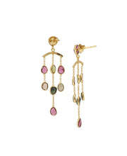 Load image into Gallery viewer, Multi-Color Tourmaline Chandelier Earrings
