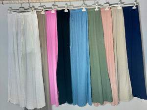 Cotton wide leg pant: