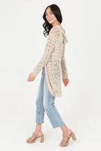 Load image into Gallery viewer, XHN02-ASIS HOODED CARDIGAN SWEATER: TAN-IVORY / L
