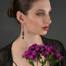 Load image into Gallery viewer, Deco Bar, Marquise w/ Marquise Semi Precious (Gunmetal): Prasiolite
