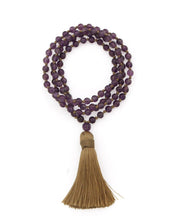 Load image into Gallery viewer, Knotted Gemstone Mala with 108 Amethyst Beads
