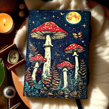Load image into Gallery viewer, Leather Journal Grimoire Vintage Mushroom Notebook Handmade
