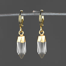 Load image into Gallery viewer, Golden Huggie w/ Crystal Drop Earrings
